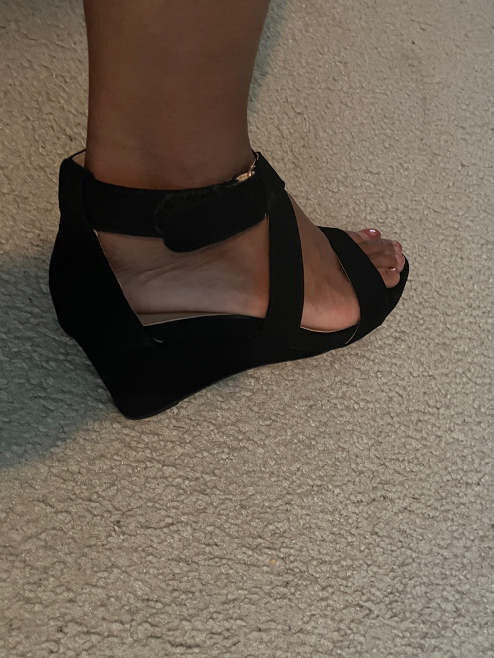Women’s Black Nubuck Strappy Heeled Sandals